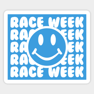 Race Week Smiley Face Design Magnet